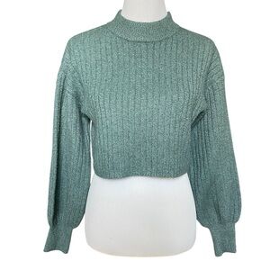 Altar’d State cropped mock neck balloon sleeve sweater